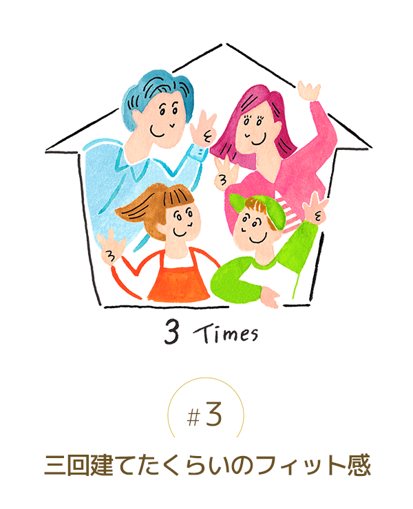 三回建てたくらいのフィット感