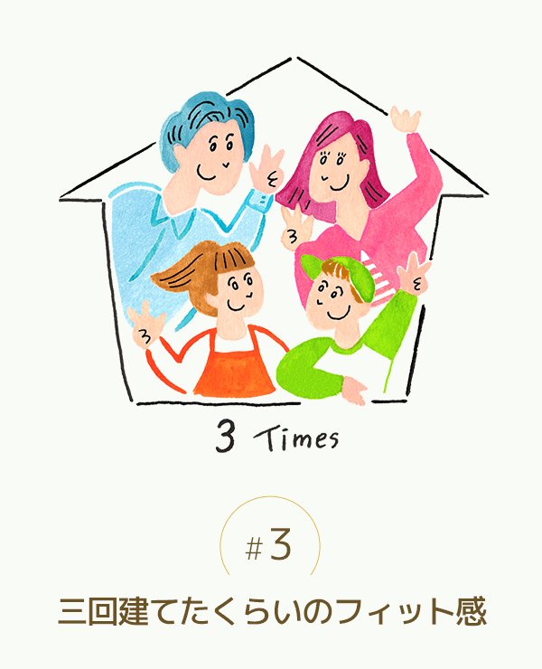 三回建てたくらいのフィット感